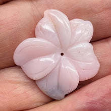Load image into Gallery viewer, Pink Peruvian Opal Carved 19cts Flower Pendant Bead | 27x26x5mm | Pink | 1 Bead|