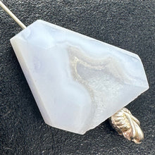 Load image into Gallery viewer, Chalcedony Druzy 25ct Designer Cut Pendant Bead| 26x17x8mm| Blue|1 Pendant Bead|