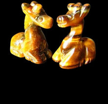 Load image into Gallery viewer, Graceful 2 Carved Tiger'S Eye Giraffe Beads | 21x16x10mm | Golden Brown
