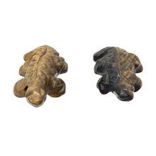 Load image into Gallery viewer, 2 Carved Snappy Tiger's Eye / Tigereye Lizard Beads | 25x15x6.5mm | Golden Brown