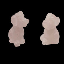 Load image into Gallery viewer, Faithful 2 Rose Quartz Hand Carved Dog Beads | 20x12x10mm | Pink