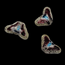 Load image into Gallery viewer, Cloisonne Butterfly Pendant Beads | Purple, Blue, Silver | 16x10x6mm | 3 Beads |