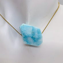 Load image into Gallery viewer, 36cts Druzy Natural Hemimorphite Pendant Bead | Blue | 32x21x10mm | 1 Bead |