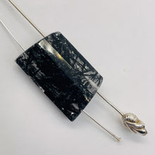 Load image into Gallery viewer, Tourmalinated Quartz Trapezoid Bead - Double Drilled| 24x14x8mm| Clear, Black| 1