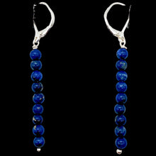 Load image into Gallery viewer, Natural Lapis Lazuli Sterling Silver Semi Precious Stone Earrings | 2 1/4" long|