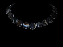 Load image into Gallery viewer, Black and White Sardonyx Agate 15mm Coin Bead Strand108580
