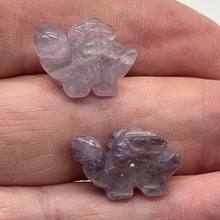Load image into Gallery viewer, Dinosaur Ice Amethyst Stegosaurus Animal Beads | 21x11x8mm | Lilac