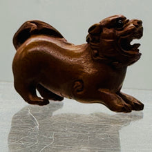Load image into Gallery viewer, Imperial Guardian Lion Crouching Foo Dog | 1 Netsuke Bead | | 28x13x19mm | Brown