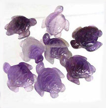 Load image into Gallery viewer, Majestic 2 Carved Amethyst Sea Turtle Animal Beads