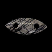 Load image into Gallery viewer, Picasso Jasper Marquis Pendant Bead | 77x32x5mm | Gray Black | 1 Bead |