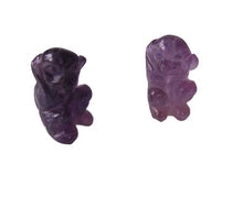 Load image into Gallery viewer, Swingin 2 Carved Amethyst Monkey Beads | 20.5x12x11mm | Purple