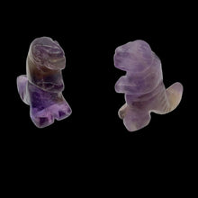 Load image into Gallery viewer, T-Rex Dinosaur 2 Amethyst Tyrannosaurus Rex Beads | 21x18.5x8mm | Purple w/Brown