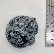 Load image into Gallery viewer, Hand-Carved Sleeping Cozy Kitty Cat | 40x37x21mm | Black White | 1 Figurine | | 40x37x21mm | Black White