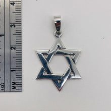 Load image into Gallery viewer, Star of David Sterling Silver Charm | 1 1/4" Long | Silver | 1 Pendant |