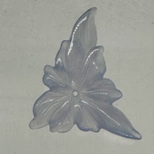 Load image into Gallery viewer, Chalcedony 15ct Hand Carved Flower Pendant Bead| 34X27X4mm| Blue| 1 Pendant Bead