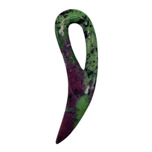 Load image into Gallery viewer, Ruby Zoisite Comma Pendant Bead | 94x28x6mm | Green Red | 1 Pendant Bead |