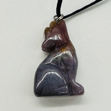 Load image into Gallery viewer, Rainbow Jasper Stone Wolf Pendant | 1 1/2" Long | Pink, Rainbow | 1 Pendant |