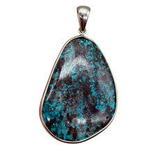 Load image into Gallery viewer, Chrysocolla Sterling Silver Oval Pendant | 2 3/8" Long | Blue | 1 Pendant |