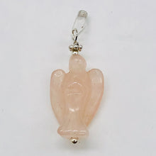 Load image into Gallery viewer, Rose Quartz Angel Pendant Necklace | Semi Precious Stone Jewelry|Silver Pendant