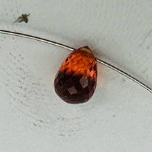 Load image into Gallery viewer, Sapphire, Faceted Padparadscha .88ct Briolette Pendant Bead | 6x4mm| Orange| 1 |