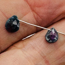 Load image into Gallery viewer, Ruby Zoisite Exquisite Flat Pear Briolette Beads | 7x5x3mm| Green, Red| 2 Beads|