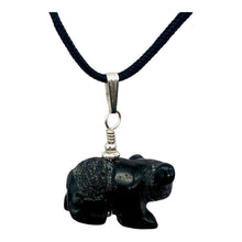 Load image into Gallery viewer, Adorable! Carved Onyx Panda Bear Silver Pendant | 19x14x10mm (Panda) 4mm (Bail Opening) | Black