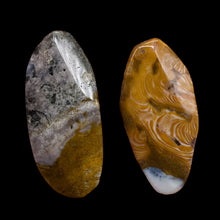 Load image into Gallery viewer, Ocean Jasper Old Stock Long Oval Beads| 45x22x6 to38x20x7mm|Brown, Gray|2 Beads|