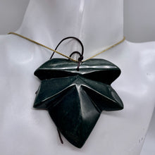 Load image into Gallery viewer, Jasper Carved Pendant Leaf Bead | 50x50x9mm | Dark Green | 1 Bead |