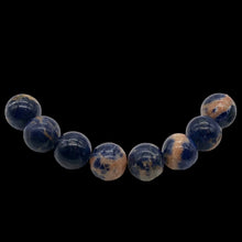 Load image into Gallery viewer, 6 Blue Sodalite with White and Orange 12mm Round Beads 10781