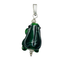 Load image into Gallery viewer, Lampwork Frog Sterling Silver Frog Pendant | 1" Long | Green | 1 Pendant |