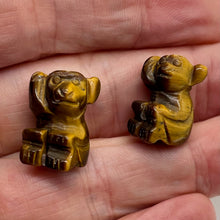 Load image into Gallery viewer, Carved Tiger Eye Monkey Animal Figurine Worry Stone