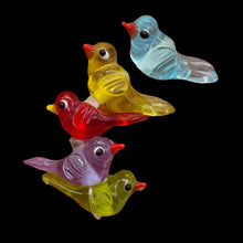 Load image into Gallery viewer, Lampwork Glass Birds | Blue, Yellow, Red, Green, Purple | 25x12x8mm | 5 Beads |