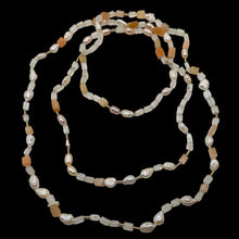Load image into Gallery viewer, Peach, White Pearl and Moonstone Random | 40" | Peach White Clear | 1 Necklace |