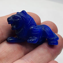 Load image into Gallery viewer, Crouching Lion Opalized Glass Lion | 1 Figurine | | 50x28x17mm | Blue
