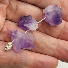 Load image into Gallery viewer, Amethyst Natural Crystals Parcel | 23x16x13 to 19x15x12mm | Purple | 3 Beads |
