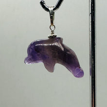 Load image into Gallery viewer, Amethyst Dolphin Sterling Silver Pendant | 1.5" Long | Purple | Dolphin |