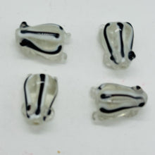 Load image into Gallery viewer, Frog Lampwork Glass Jumping Frogs Beads | 17x12x9mm | Celar Black | 4 Beads