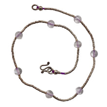 Load image into Gallery viewer, Hand Made! Pink Glass & Silver 10" Anklet 10076D