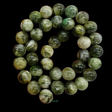 Load image into Gallery viewer, Mossy Aquamarine Round Bead Strand | 10mm | Green, Clear | 37 Beads |