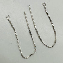 Load image into Gallery viewer, Ear Threader Sterling Silver Dangle Earrings | 2" Long | Silver | 1 Pair |