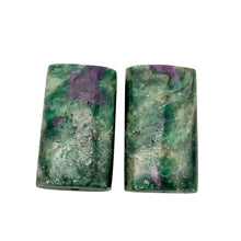 Load image into Gallery viewer, Green Fuschite Pendant Beads | 22x12x5mm | Green/Red | Rectangle | 2 Beads |