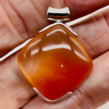 Load image into Gallery viewer, Tangerine Quartz Sterling Silver Square Pendant | 1 1/2" Long| Clear Orange | 1|
