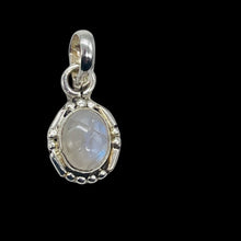 Load image into Gallery viewer, Moonstone Sterling Silver Drop Pendant | 3/4" Long | White | 1 Pendant |
