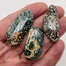 Load image into Gallery viewer, Ocean Jasper Old Stock Long Oval Beads| 45x22x6 to38x20x7mm| Pink, Gray| 3 Beads