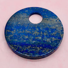 Load image into Gallery viewer, Starry Night Natural Lapis 50mm Disc Pendant Bead 9362I