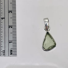 Load image into Gallery viewer, Moldavite 8.22ct Sterling Silver Triangle Pendant | 1" Long | Green | 1 Pendant|
