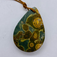 Load image into Gallery viewer, Druzy Ocean Jasper Pendant Teardrop | 50x33x8mm | Green Yellow | 1 Bead