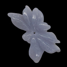 Load image into Gallery viewer, Chalcedony 20ct Hand Carved Flower Pendant Bead| 36x19x4mm|Blue| 1 Pendant Bead|