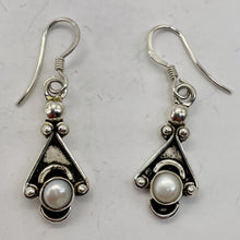 Load image into Gallery viewer, Fresh Water Pearl Sterling Silver Drop Earrings | 1 1/4" Long | White | 1 Pair |