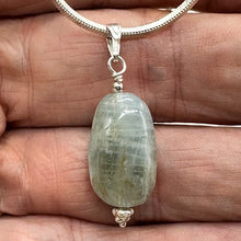 Load image into Gallery viewer, Aquamarine and Sterling Silver Drop Pendant | 1 3/8" Long | Aqua | 1 Pendant |